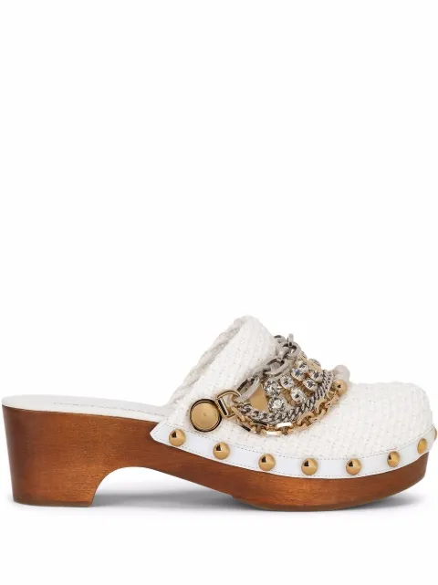 Dolce & Gabbana chain-embellished clog mules White CV0067AY152