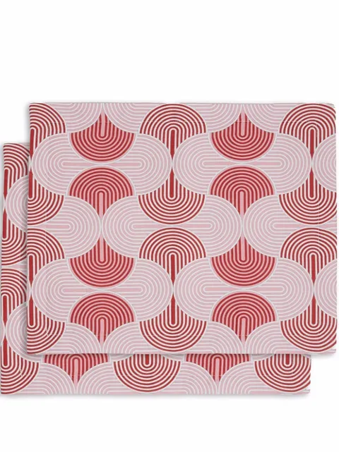 La DoubleJ set of 2 geometric-print table mats White TBM0001LIN001SLI0004