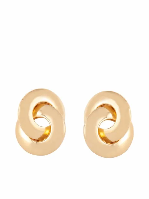 Christian Dior Pre-Owned 1980s pre-owned interlinked clip-on earrings Gold ER025006