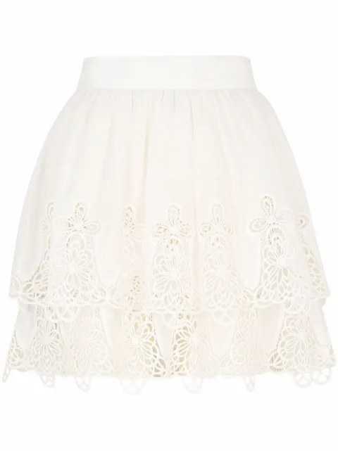 Dolce & Gabbana embroidered cotton miniskirt White F4CCIZFGMEN