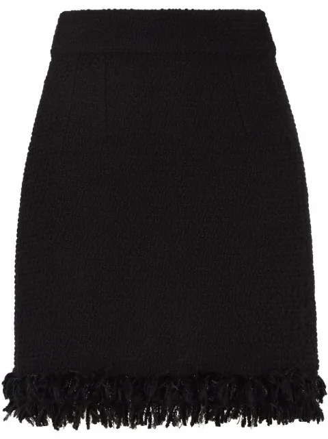 Dolce & Gabbana frayed bouclé miniskirt Black F4B4WTFU3JL