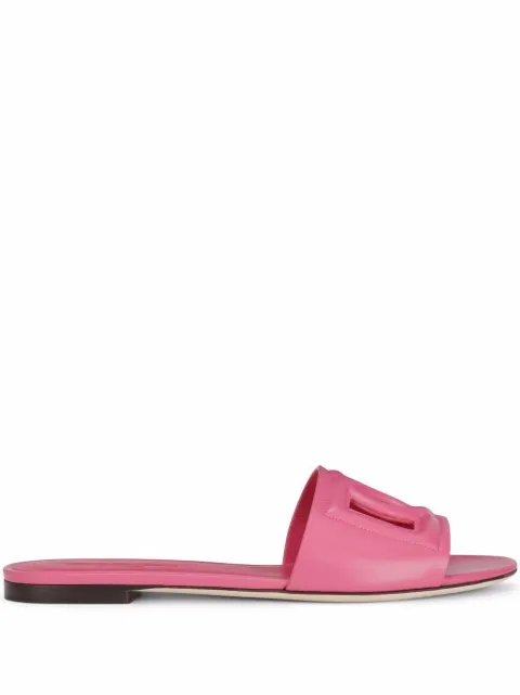 Dolce & Gabbana calfskin slides with DG Millennials logo Purple CQ0436AY329