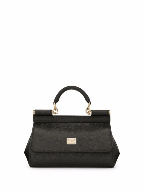 Dolce & Gabbana mini Sicily handbag in Dauphine calfskin Black BB7116A1001