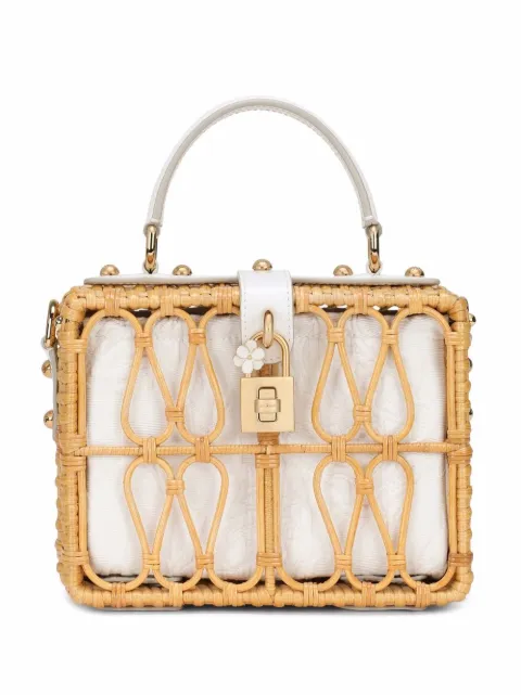 Dolce & Gabbana Dolce Box wicker top-handle bag Brown BB5970AY213
