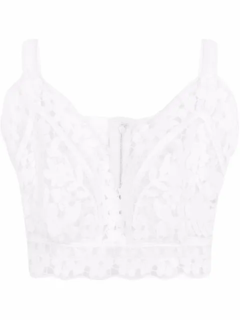 Dolce & Gabbana broderie-anglaise crop top White F75ZWZGDAFP