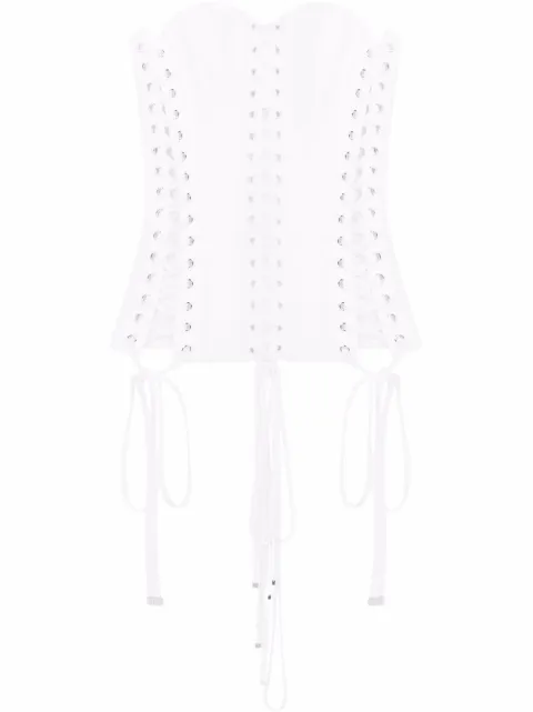 Dolce & Gabbana gabardine bustier top White F751BTFUFLH