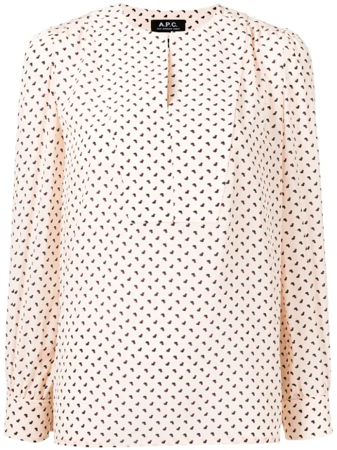 A.P.C. maylis printed silk blue Pink SEAKAF13357