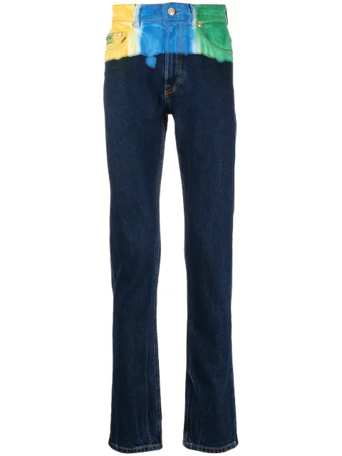 Versace Jeans Couture colour-block slim-fit jeans Black E71GAB5S0EDW00901D