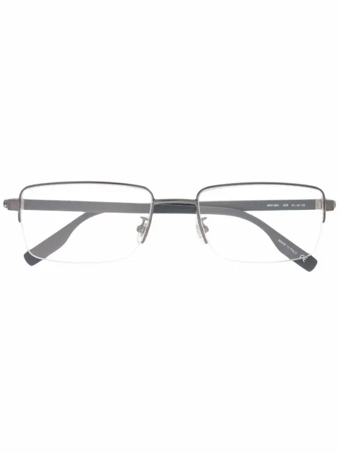 Montblanc matte-effect rectangle-frame glasses Grey MB0188O