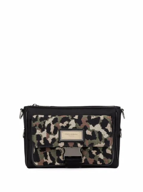 Dolce & Gabbana leopard jacquard crossbody bag Black BM2039AQ755