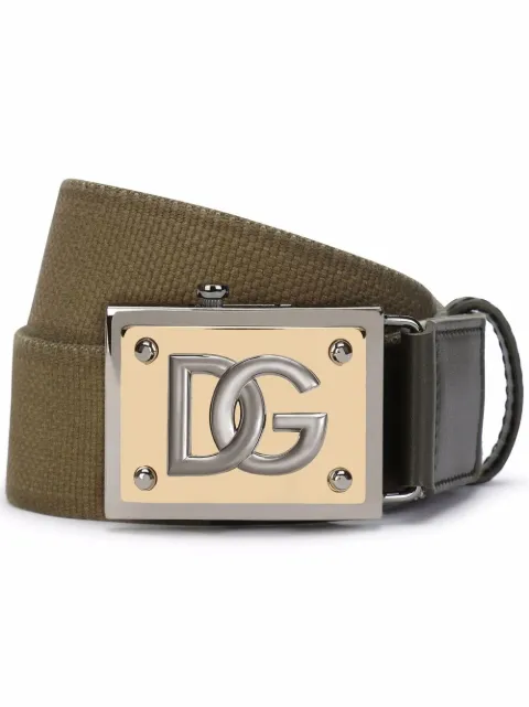 Dolce & Gabbana logo-plaque belt Green BC4682AQ855
