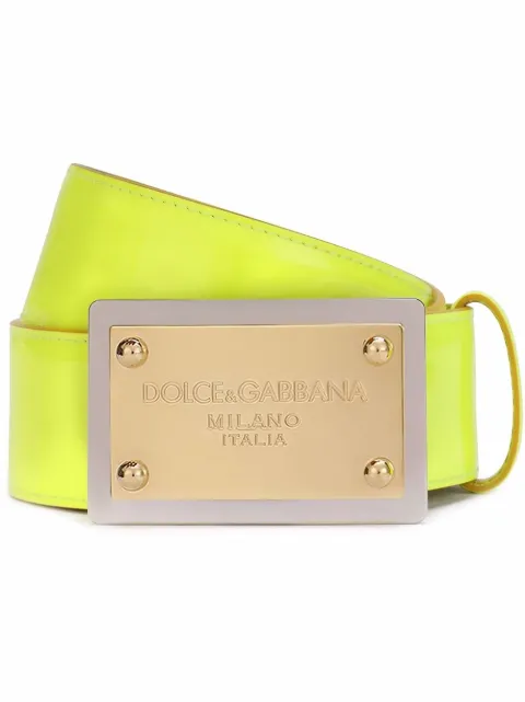 Dolce & Gabbana logo-plaque belt Yellow BC4676AQ795