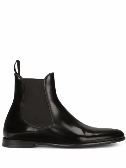 Dolce & Gabbana Chelsea leather boots Black A60422A1203