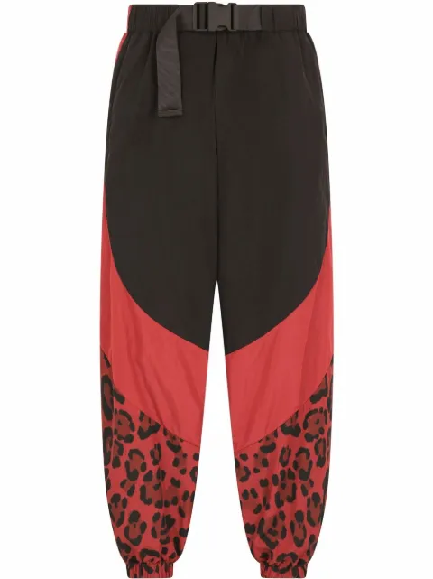Dolce & Gabbana panelled leopard-print trousers Black GWWPAZFHMI1