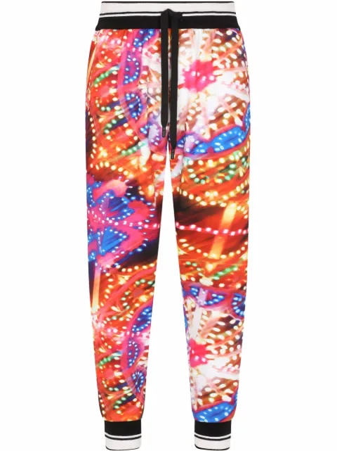Dolce & Gabbana luminaire-print track trousers Red GWHGATFSUAO