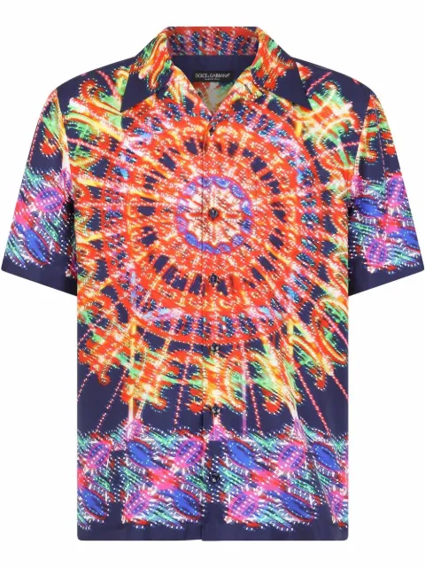 Dolce & Gabbana kaleidoscope print short-sleeve shirt Blue G5JM4TFI18U