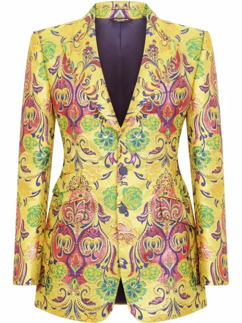 Dolce & Gabbana patterned jacquard suit jacket Yellow G2PQ2TFJOBM
