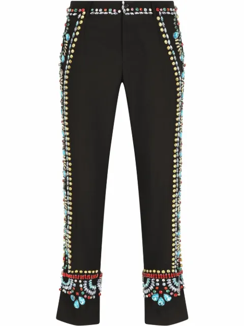 Dolce & Gabbana crystal-embellished wool trousers Black GVCJMZGEZ70