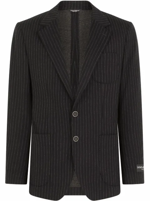 Dolce & Gabbana pinstriped single-breasted blazer Black G2PT9TFRRDY
