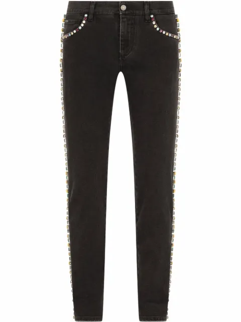Dolce & Gabbana crystal-embellished skinny jeans Black GY07LZGEZF1