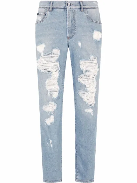 Dolce & Gabbana distressed straight-leg jeans Blue GY07CZG8EU2