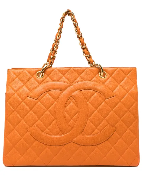 CHANEL Pre-Owned 1997 diamond-quilted CC handbag Orange 4866905