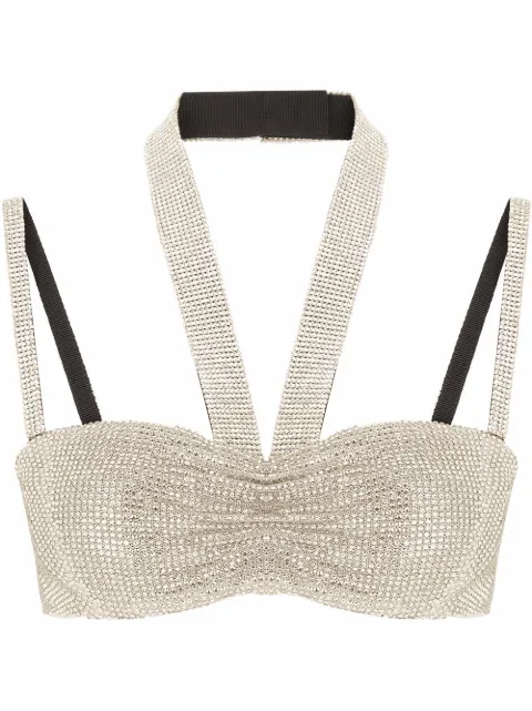 Dolce & Gabbana crystal mesh bandeau top Silver F753JZGDG96