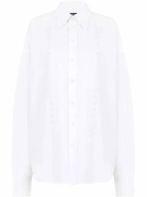 Dolce & Gabbana broderie-anglaise cotton shirt White F5N83TFU5T9
