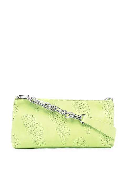BY FAR Holly perforated-logo shoulder bag Green 21FWHOLLSBRGPFLLAR