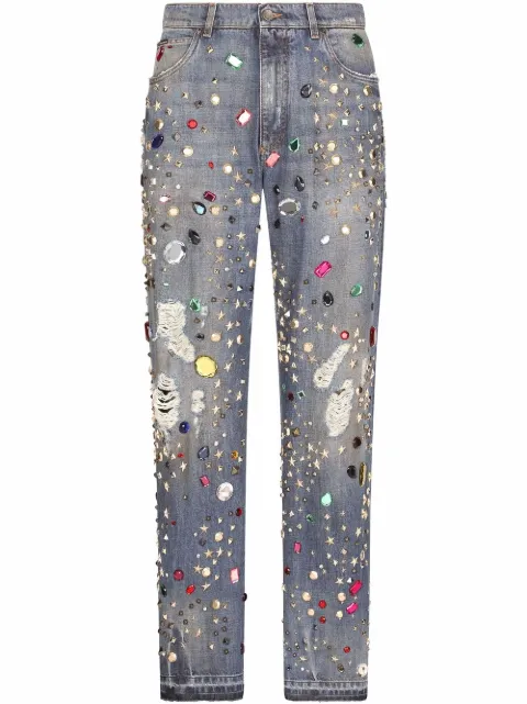 Dolce & Gabbana embellished straight-leg jeans Blue GWVNXZGEZA3