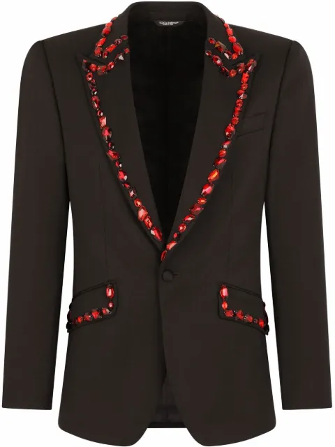 Dolce & Gabbana Sicilia-fit rhinestone-embellished suit Black GKJKMZFU21B
