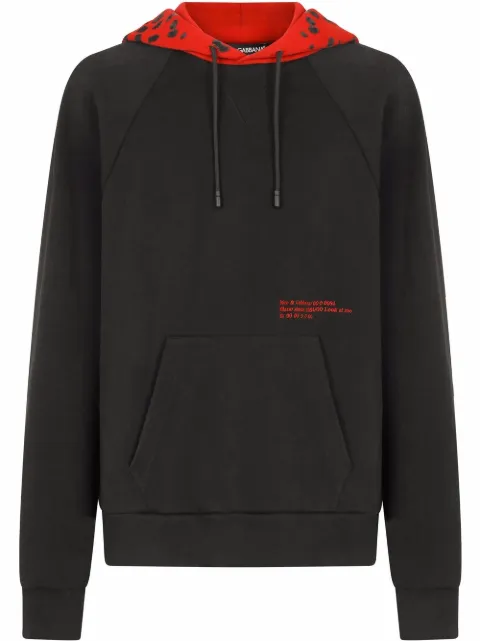 Dolce & Gabbana Eyes Talk leopard-hood hoodie Black G9WT2ZHU7JU