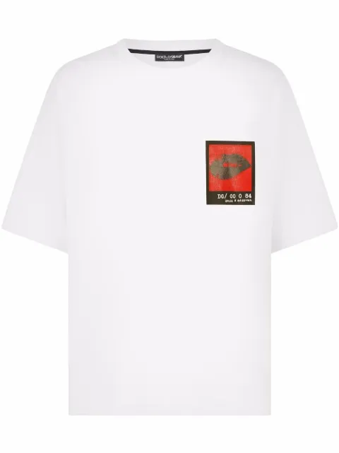 Dolce & Gabbana logo-print oversized T-shirt White G8NV2TFUGK4