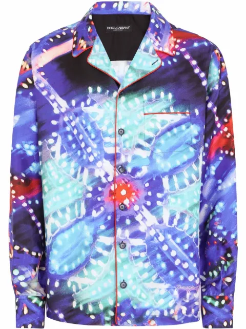 Dolce & Gabbana psychedelic-print silk shirt Purple G5IF1TIS1LL