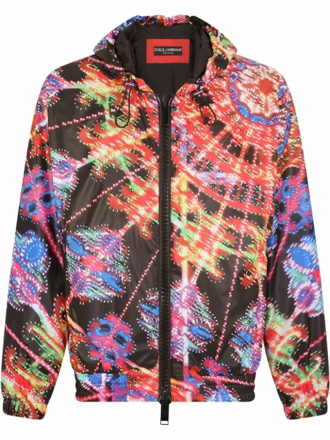 Dolce & Gabbana luminaire-print lightweight jacket Black G9XD1TFPSGB