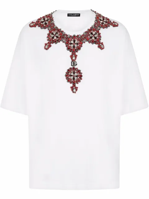 Dolce & Gabbana DG-logo cotton T-shirt White G8OH5ZG7B9E