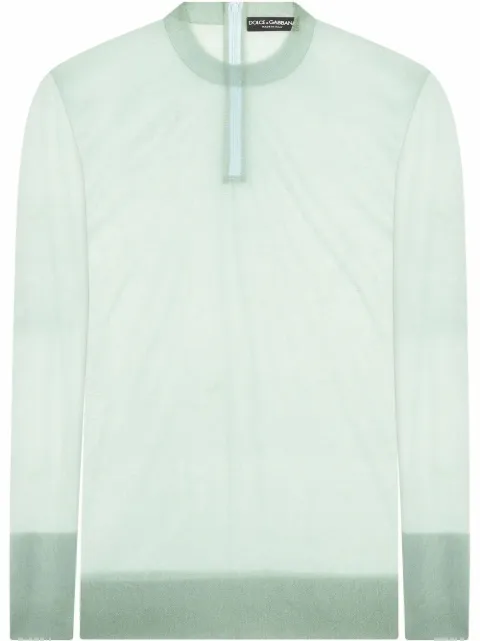 Dolce & Gabbana semi-sheer long-sleeve top Green GXI56TJCMZ4