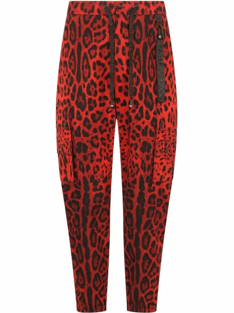 Dolce & Gabbana leopard-print track pants Red GV16HTFSFJ0