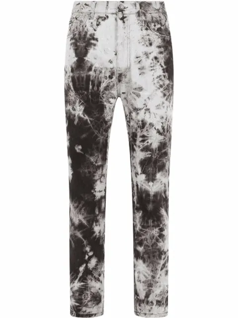 Dolce & Gabbana acid-wash two-tone jeans White GYJCCDG8ES1