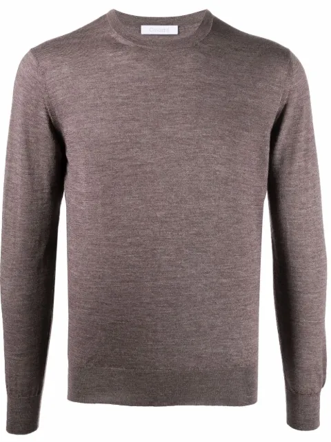 Cruciani crew neck knit jumper Brown CU487BG02F