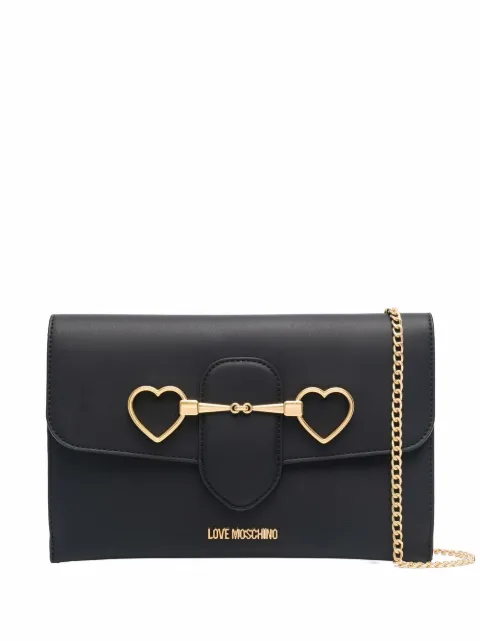 Love Moschino heart-motif chain-strap shoulder bag Black JC4081PP1ELC0