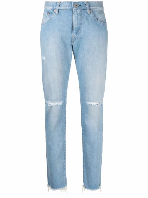 Junya Watanabe distressed skinny-cut jeans Blue JHP104W21