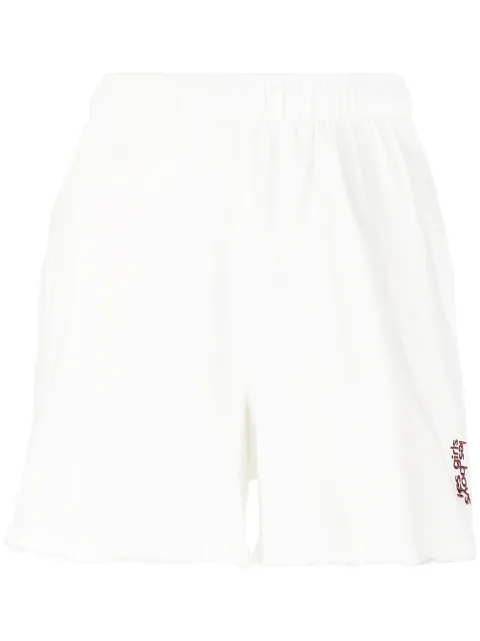 Les Girls Les Boys embroidered-logo track shorts White ST209S0002