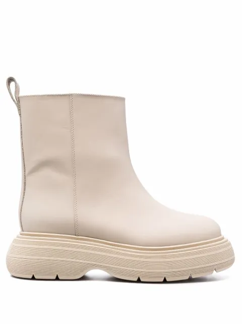 GIABORGHINI Marte chunky leather ankle boots Neutrals MARTEE161