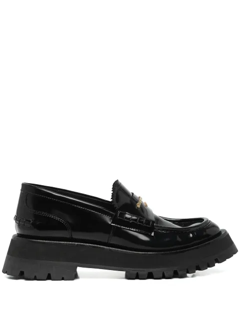Alexander Wang Carter mid-heel lug loafers in leather Black 30122F028