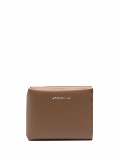Acne Studios grained-effect trifold wallet Brown CG0097