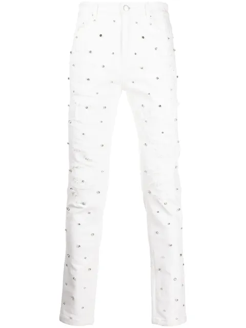 God's Masterful Children Apocalypse cubic zirconia jeans White GMC02BBJ04S