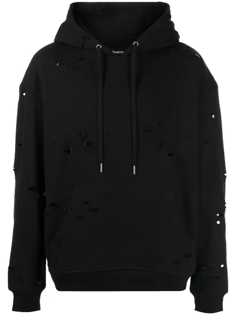 God's Masterful Children Galaxy ripped-detailed hoodie Black GMC02BBKH01