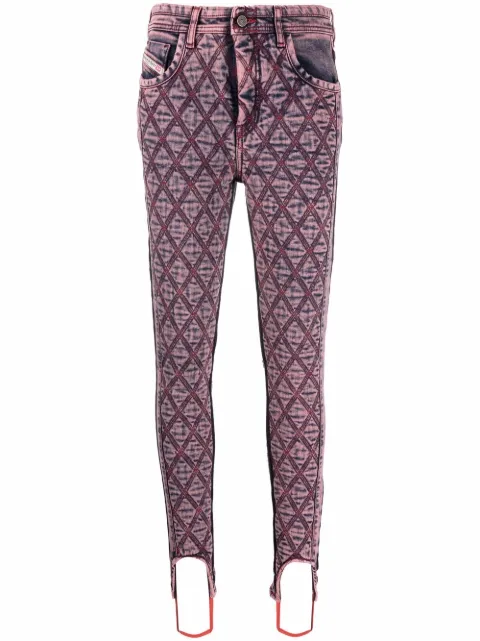 Diesel super-skinny quilted jeans Pink A056350ELAQ
