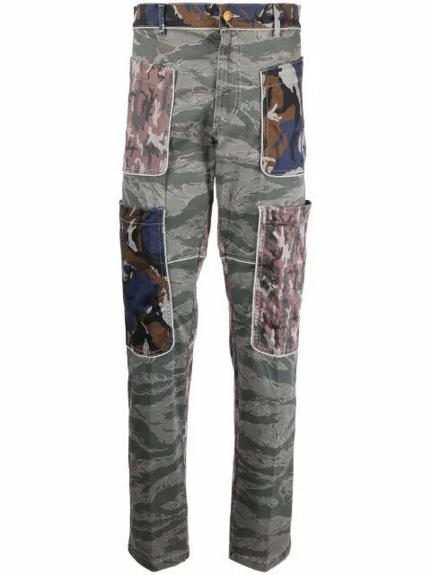 Diesel camouflage-print straight-leg trousers Blue A058620TDAW